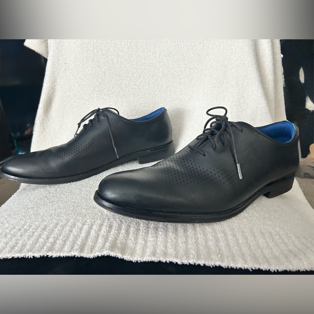 Cole Haan Black Oxfords with Blue Lining
